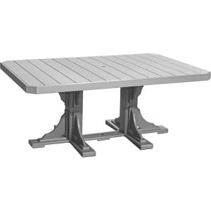 imageLuxCraft Poly 4 x 6 Rectangular Dining Table 3625 Height Outdoor Patio Table Made with Recycled Plastics Made in USA WeatherwoodDove Gray  Slate