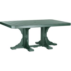 imageLuxCraft Poly 4 x 6 Rectangular Dining Table 3625 Height Outdoor Patio Table Made with Recycled Plastics Made in USA WeatherwoodGreen