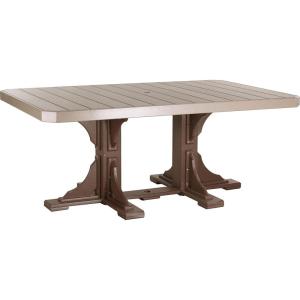 imageLuxCraft Poly 4 x 6 Rectangular Dining Table 3625 Height Outdoor Patio Table Made with Recycled Plastics Made in USA WeatherwoodWeatherwood  Chestnut Brown