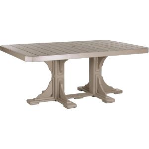 imageLuxCraft Poly 4 x 6 Rectangular Dining Table 3625 Height Outdoor Patio Table Made with Recycled Plastics Made in USA WeatherwoodWeatherwood
