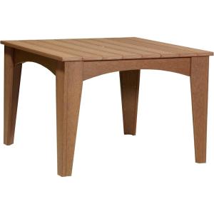 imageLuxCraft Poly Island Dining Table 44 Square Outdoor Patio Table Made with Recycled Plastics Made in USA Weatherwood amp Chestnut BrownAntique Mahogany