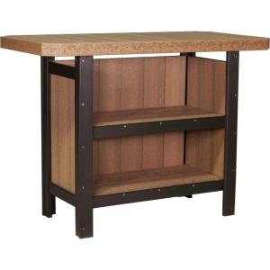 imageLuxCraft Poly Outdoor Serving Bar Table Made with Recycled Plastics  Made in USA Chestnut BrownAntique Mahogany  Black