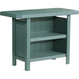 imageLuxCraft Poly Outdoor Serving Bar Table Made with Recycled Plastics  Made in USA Chestnut BrownGreen
