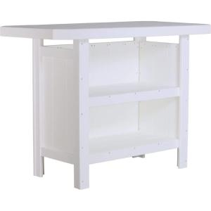 imageLuxCraft Poly Outdoor Serving Bar Table Made with Recycled Plastics  Made in USA Chestnut BrownWhite