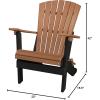 imageDutchCrafters Plastic Poly Folding Adirondack Outdoor Patio Chair with Slat Fan Back  Amish Made in USA Black amp WeatherwoodBlack  Cedar
