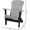 imageDutchCrafters Plastic Poly Folding Adirondack Outdoor Patio Chair with Slat Fan Back  Amish Made in USA Black amp WeatherwoodBlack  Light Gray