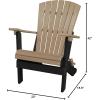 imageDutchCrafters Plastic Poly Folding Adirondack Outdoor Patio Chair with Slat Fan Back  Amish Made in USA Black amp WeatherwoodBlack  Weatherwood