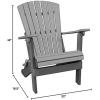imageDutchCrafters Plastic Poly Folding Adirondack Outdoor Patio Chair with Slat Fan Back  Amish Made in USA Black amp WeatherwoodGray  Light Gray