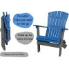 imageDutchCrafters Plastic Poly Folding Adirondack Outdoor Patio Chair with Slat Fan Back  Amish Made in USA Black amp WeatherwoodWhite  Blue