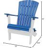 imageDutchCrafters Plastic Poly Folding Adirondack Outdoor Patio Chair with Slat Fan Back  Amish Made in USA Black amp WeatherwoodWhite  Blue