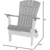 imageDutchCrafters Plastic Poly Folding Adirondack Outdoor Patio Chair with Slat Fan Back  Amish Made in USA Black amp WeatherwoodWhite  Light Gray