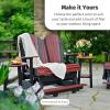 imageLuxCraft 4 Adirondack Balcony Outdoor Glider Bench for Outside Patio Porch Glider Loveseat for Two HDPE Poly Gliders Raised Seat amp Builtin Footrest  USA Amish Made Weatherwood amp BlackAntique Mahogany  Black