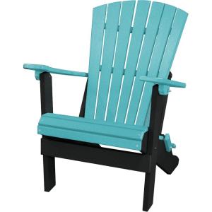 imageDutchCrafters Plastic Poly Folding Adirondack Outdoor Patio Chair with Slat Fan Back  Amish Made in USA Black amp WeatherwoodBlack  Aruba