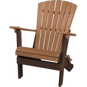 imageDutchCrafters Plastic Poly Folding Adirondack Outdoor Patio Chair with Slat Fan Back  Amish Made in USA Black amp WeatherwoodTudor Brown  Cedar