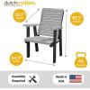 imageDutchCrafters Modern Horizontal Slat High Back Poly Outdoor Patio Chair White amp BlueTudor Brown  Cedar