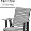 imageDutchCrafters Modern Horizontal Slat High Back Poly Outdoor Patio Chair White amp BlueTudor Brown  Cedar