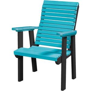 imageDutchCrafters Modern Horizontal Slat High Back Poly Outdoor Patio Chair White amp BlueBlack  Aruba Blue
