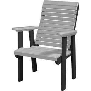imageDutchCrafters Modern Horizontal Slat High Back Poly Outdoor Patio Chair White amp BlueBlack  Light Gray