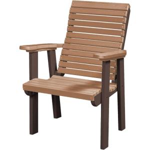 imageDutchCrafters Modern Horizontal Slat High Back Poly Outdoor Patio Chair White amp BlueTudor Brown  Cedar