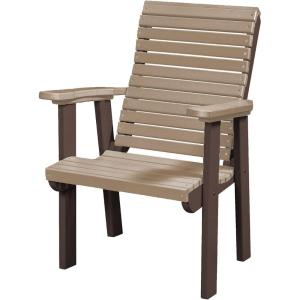 imageDutchCrafters Modern Horizontal Slat High Back Poly Outdoor Patio Chair White amp BlueTudor Brown  Weatherwood