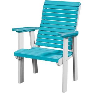 imageDutchCrafters Modern Horizontal Slat High Back Poly Outdoor Patio Chair White amp BlueWhite  Aruba Blue