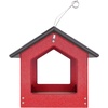 image:imageDutchCrafters Amish USA Made Recycled Plastic Large Hanging Modern Fly Through Covered Roof Open Platform Tray Bird Feeder for Outdoors Garden Yard Black amp RedBlack  Red
