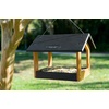image:imageDutchCrafters Amish USA Made Recycled Plastic Large Hanging Modern Fly Through Covered Roof Open Platform Tray Bird Feeder for Outdoors Garden Yard Black amp RedBlack  Bright Cedar