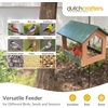 image:imageDutchCrafters Amish USA Made Recycled Plastic Large Hanging Modern Fly Through Covered Roof Open Platform Tray Bird Feeder for Outdoors Garden Yard Black amp RedTudor Brown  Weatherwood
