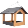 image:imageDutchCrafters Amish USA Made Recycled Plastic Large Hanging Modern Fly Through Covered Roof Open Platform Tray Bird Feeder for Outdoors Garden Yard Black amp RedBlack  Bright Cedar