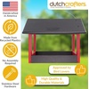 image:imageDutchCrafters Amish USA Made Recycled Plastic Large Hanging Modern Fly Through Covered Roof Open Platform Tray Bird Feeder for Outdoors Garden Yard Black amp RedBlack  Red