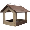 image:imageDutchCrafters Amish USA Made Recycled Plastic Large Hanging Modern Fly Through Covered Roof Open Platform Tray Bird Feeder for Outdoors Garden Yard Black amp RedTudor Brown  Weatherwood