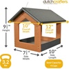 image:imageDutchCrafters Amish USA Made Recycled Plastic Large Hanging Modern Fly Through Covered Roof Open Platform Tray Bird Feeder for Outdoors Garden Yard Black amp RedBlack  Bright Cedar
