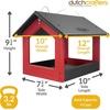 image:imageDutchCrafters Amish USA Made Recycled Plastic Large Hanging Modern Fly Through Covered Roof Open Platform Tray Bird Feeder for Outdoors Garden Yard Black amp RedBlack  Red
