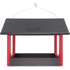 image:imageDutchCrafters Amish USA Made Recycled Plastic Large Hanging Modern Fly Through Covered Roof Open Platform Tray Bird Feeder for Outdoors Garden Yard Black amp RedBlack  Red