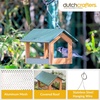 image:imageDutchCrafters Amish USA Made Recycled Plastic Large Hanging Modern Fly Through Covered Roof Open Platform Tray Bird Feeder for Outdoors Garden Yard Black amp RedTudor Brown  Weatherwood