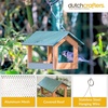image:imageDutchCrafters Amish USA Made Recycled Plastic Large Hanging Modern Fly Through Covered Roof Open Platform Tray Bird Feeder for Outdoors Garden Yard Black amp RedCedar  Weatherwood