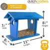 image:imageDutchCrafters Hanging Bluebird Feeder for Mealworms with 1 12 Entrance Hole Outdoor Live or Dried Mealworm Feeder for Bluebirds  Amish USA Made BlueBlue