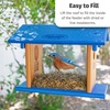 image:imageDutchCrafters Hanging Bluebird Feeder for Mealworms with 1 12 Entrance Hole Outdoor Live or Dried Mealworm Feeder for Bluebirds  Amish USA Made BlueBlue