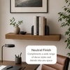 image:imageDutchCrafters Wall Mounted Floating Shelf  Amish Made Modern Brown Maple Wood Display Shelf for Plants Books Pictures Home Decor for Bedroom Bathroom Living Room Kitchen Almond 24Almond