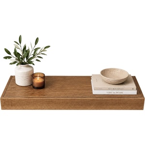 image:imageDutchCrafters Wall Mounted Floating Shelf  Amish Made Modern Brown Maple Wood Display Shelf for Plants Books Pictures Home Decor for Bedroom Bathroom Living Room Kitchen Almond 24Almond