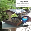 image:imageDutchCrafters Amish USA Made Poly Extra Large Fly Through Bird Feeder Post Mount for 4 x 4 Covered Bird Feeder Open Platform Seed Tray for Outdoor Outside Garden Yard Black amp CedarTurf Green  Cedar