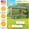 image:imageDutchCrafters Amish USA Made Poly Extra Large Fly Through Bird Feeder Post Mount for 4 x 4 Covered Bird Feeder Open Platform Seed Tray for Outdoor Outside Garden Yard Black amp CedarTurf Green  Cedar