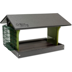 image:imageClassic Single Suet Poly Bird Feeder Gray amp Lime Mount Style  Post MountGray  Lime