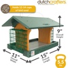 image:imageDutchCrafters Large Plastic Poly Hopper Bird Feeder with Two Suet Cages Bird Feeders for Outdoors for Food or Seed Gray amp Bright Red  Post MountHanging  Turf Green  Cedar