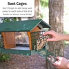 image:imageDutchCrafters Large Plastic Poly Hopper Bird Feeder with Two Suet Cages Bird Feeders for Outdoors for Food or Seed Gray amp Bright Red  Post MountHanging  Black  Cedar