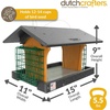 image:imageDutchCrafters Large Plastic Poly Hopper Bird Feeder with Two Suet Cages Bird Feeders for Outdoors for Food or Seed Gray amp Bright Red  Post MountHanging  Black  Cedar