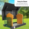 image:imageDutchCrafters Large Plastic Poly Hopper Bird Feeder with Two Suet Cages Bird Feeders for Outdoors for Food or Seed Gray amp Bright Red  Post MountHanging  Black  Cedar