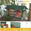 image:imageDutchCrafters Large Plastic Poly Hopper Bird Feeder with Two Suet Cages Bird Feeders for Outdoors for Food or Seed Gray amp Bright Red  Post MountHanging  Turf Green  Cedar