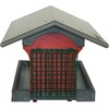 image:imageDutchCrafters Large Plastic Poly Hopper Bird Feeder with Two Suet Cages Bird Feeders for Outdoors for Food or Seed Gray amp Bright Red  Post MountPost Mount  Gray  Bright Red