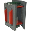 image:imageDutchCrafters Large Plastic Poly Hopper Bird Feeder with Two Suet Cages Bird Feeders for Outdoors for Food or Seed Gray amp Bright Red  Post MountPost Mount  Gray  Bright Red